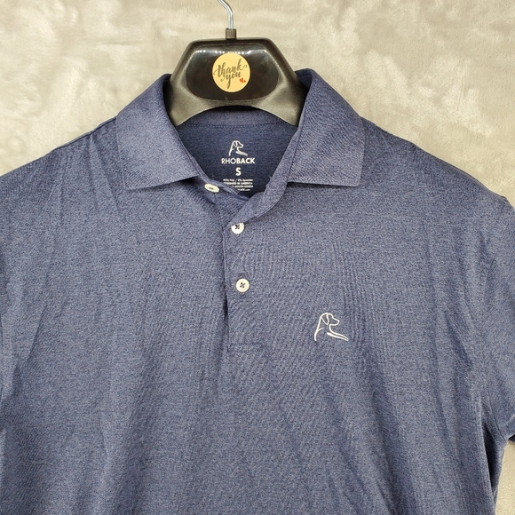Rhoback | Shirts | Rhoback Mens Size Small Blue Performance Golf Polo Polyester Stretch Wicking 